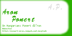 aron ponert business card